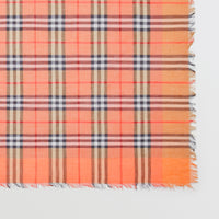 Carré bicolore en coton à motif Vintage check - Coral Rose