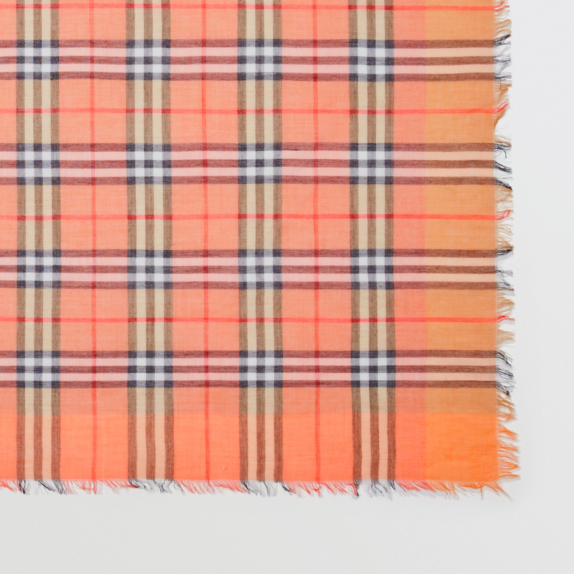 Carré bicolore en coton à motif Vintage check - Coral Rose