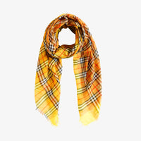 Carré bicolore en coton à motif Vintage check - Bright Lemon