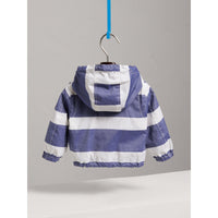 Veste à capuche rayée et à motif Vintage check réversible - Navy & White