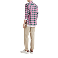 Chemise en coton à motif check - Bright Coral Pink