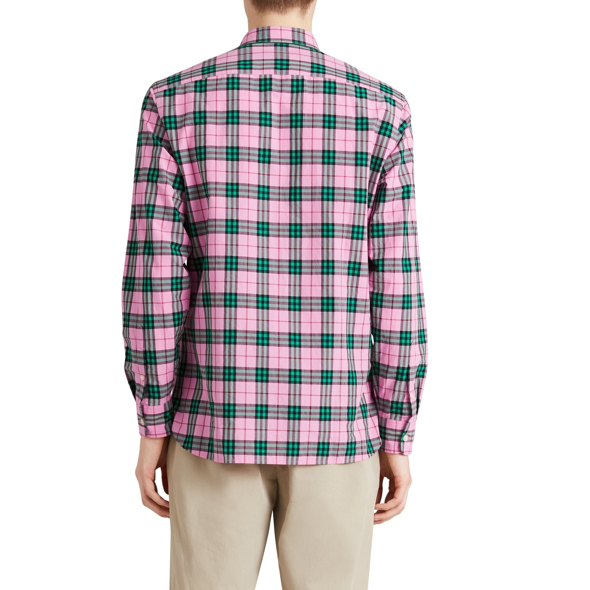 Chemise en coton à motif check - Bright Coral Pink