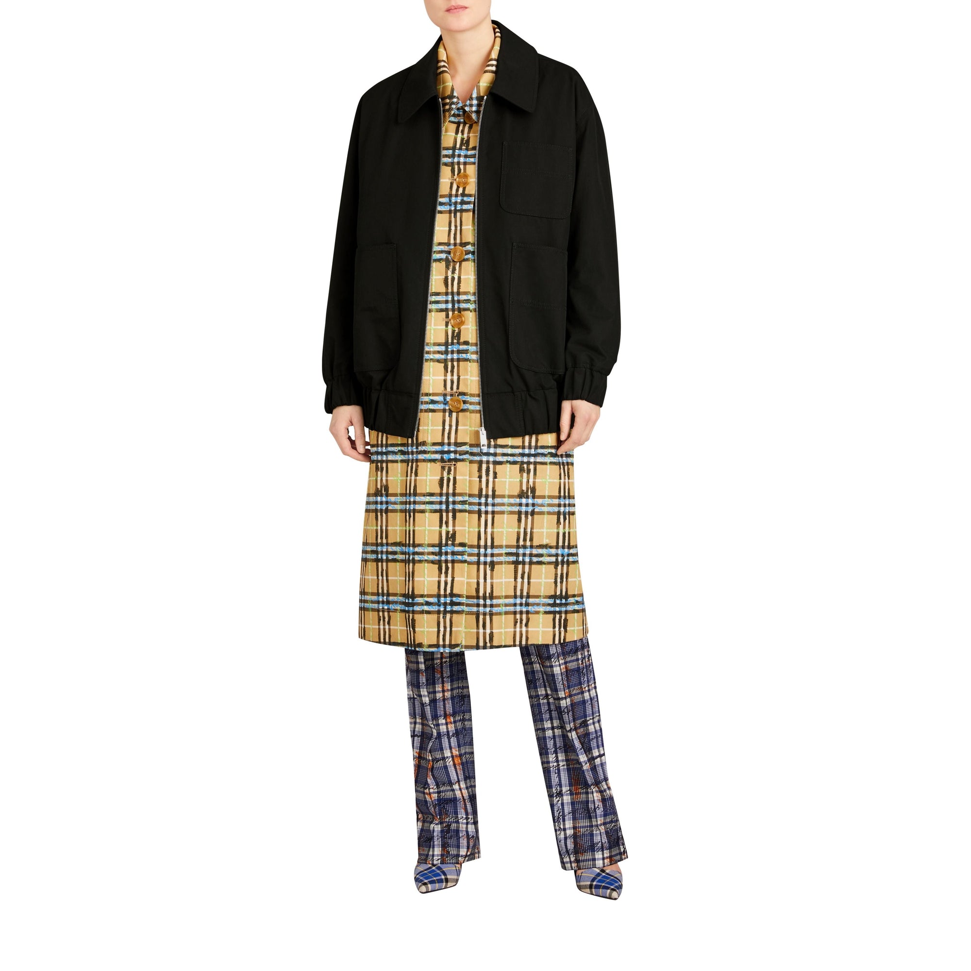 Veste Harrington en gabardine tropicale - Black