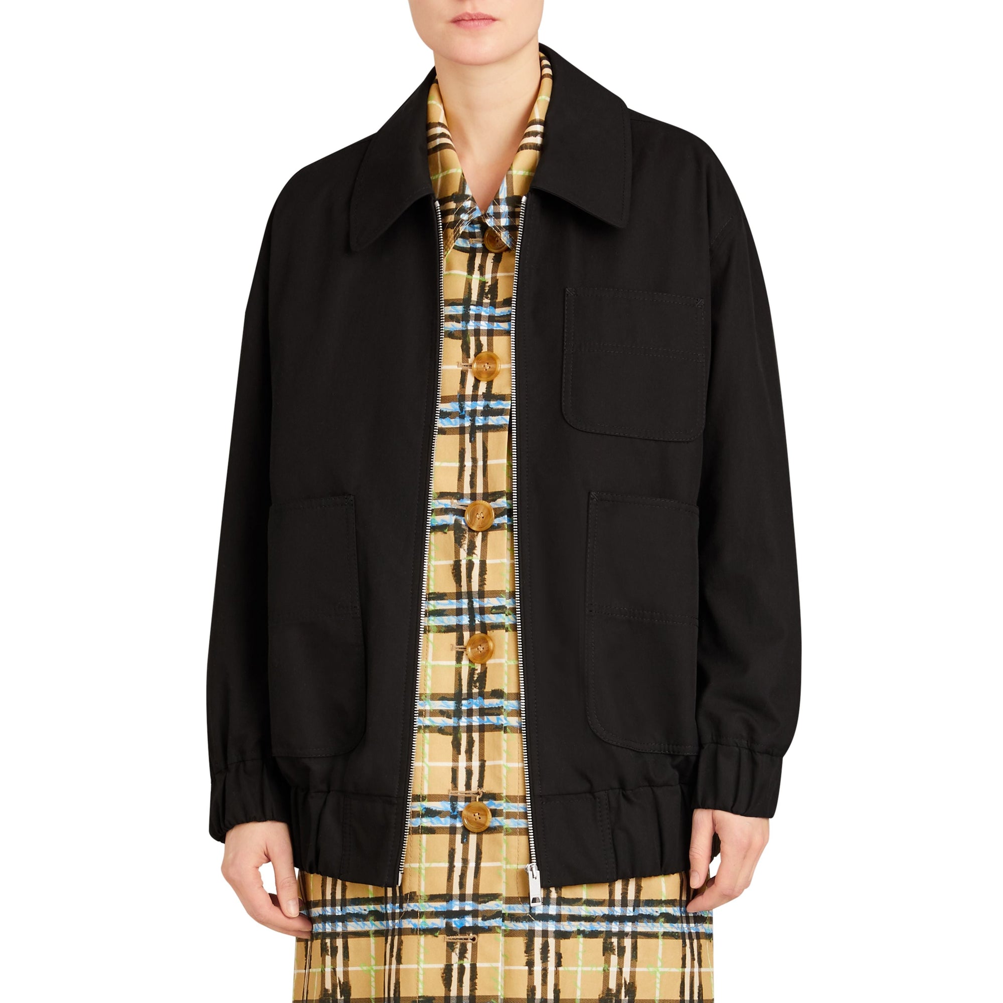 Veste Harrington en gabardine tropicale - Black