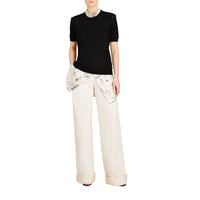 T-shirt en soie et cachemire - Black