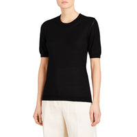 T-shirt en soie et cachemire - Black