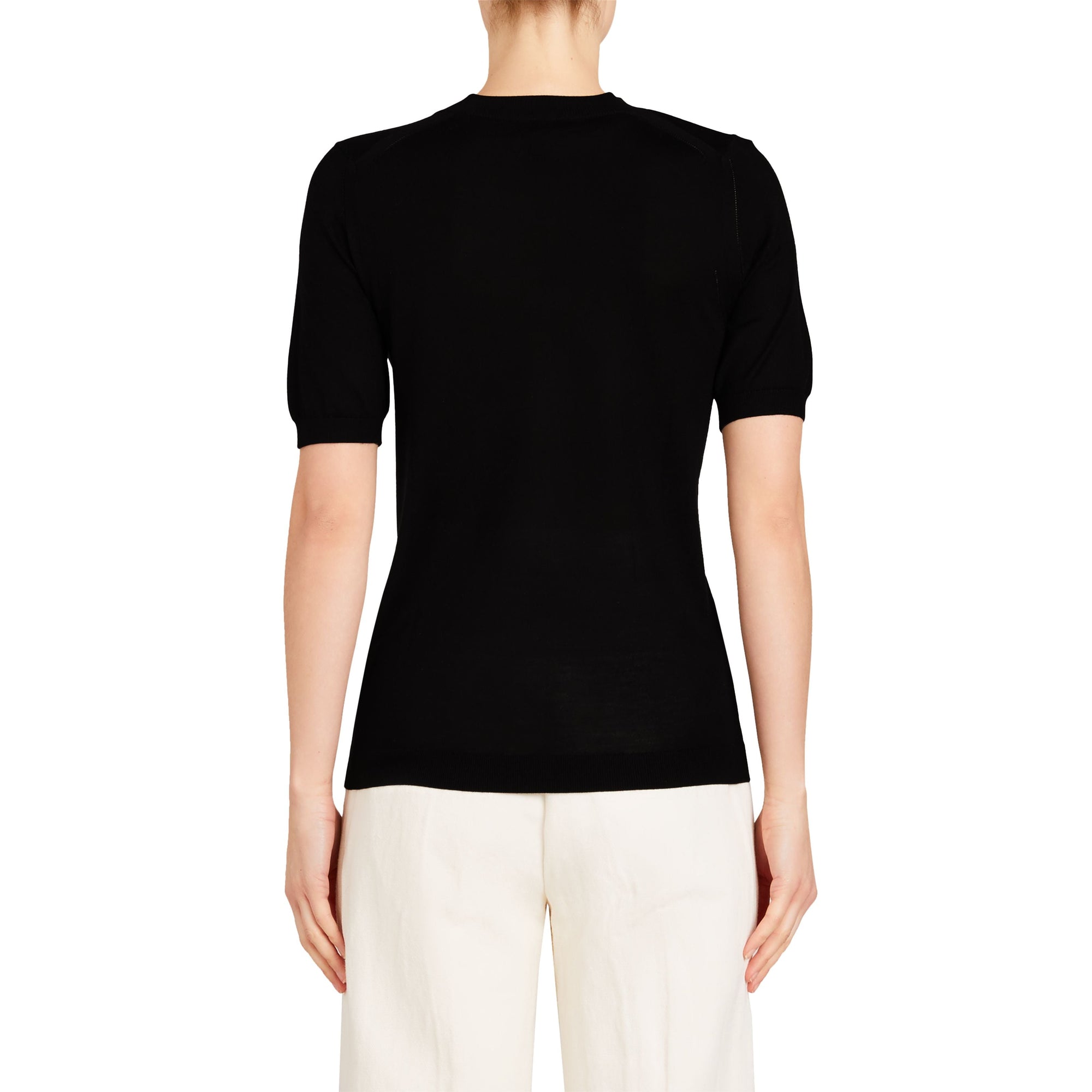 T-shirt en soie et cachemire - Black