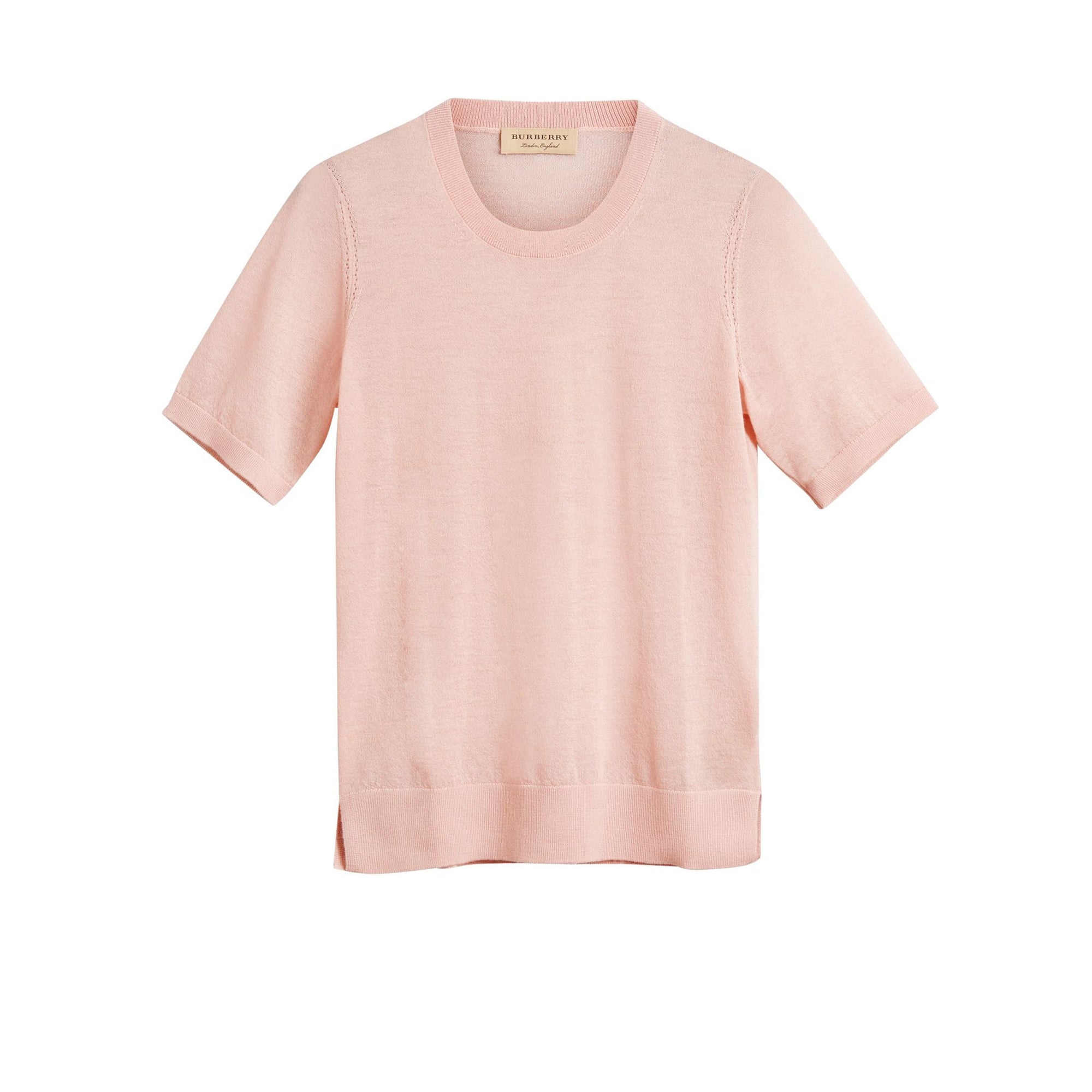Pull en cachemire à manches courtes - Thistle Pink