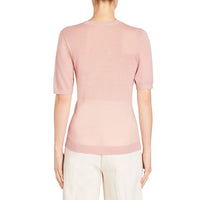 Pull en cachemire à manches courtes - Thistle Pink