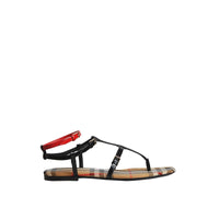 Sandales à motif Vintage check et cuir - Black