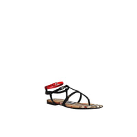 Sandales à motif Vintage check et cuir - Black