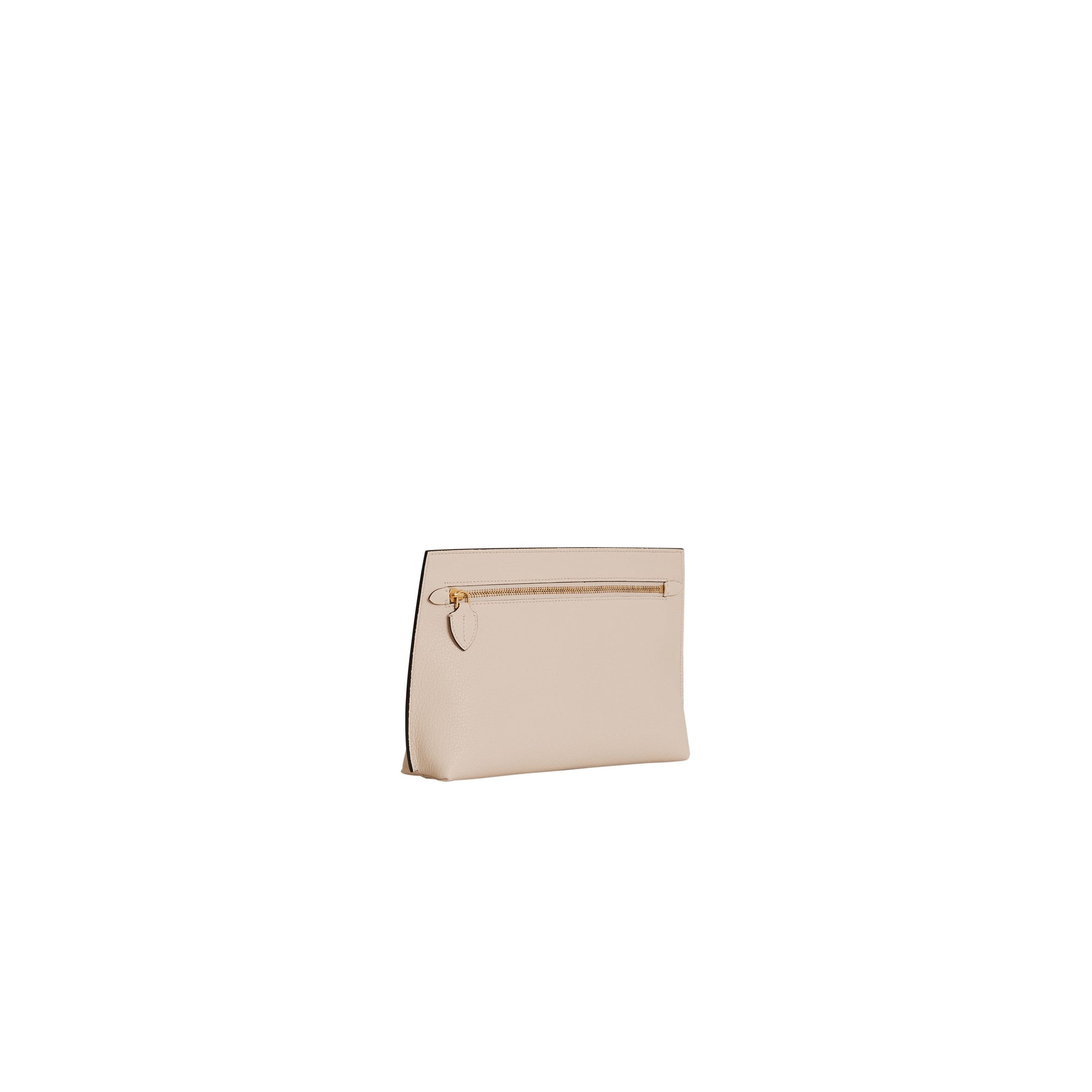 Clutch wristlet en cuir grainé - Stone