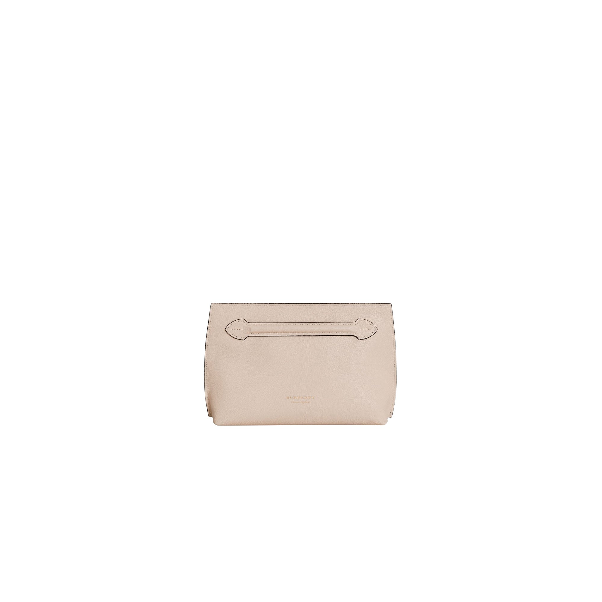 Clutch wristlet en cuir grainé - Stone
