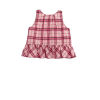 Haut en coton à motif check avec volants - Bright Rose