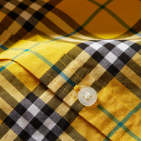 Chemise en coton à manches courtes avec motif check - Bright Yellow