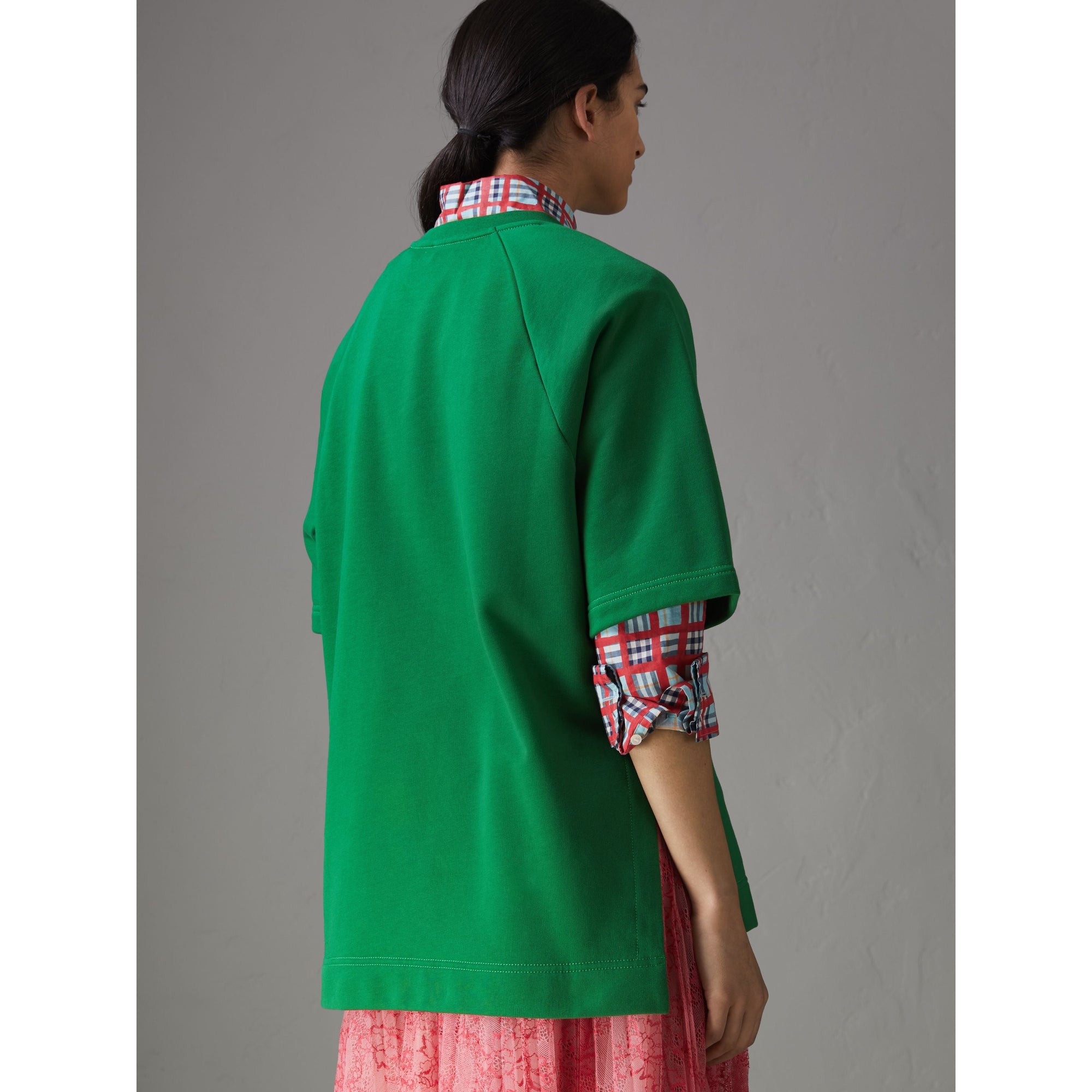 Sweat-shirt en coton à imprimé Fish and Chips - Pigment Green