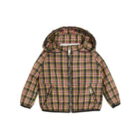 Bomber à capuche à motif check - Bright Coral Pink
