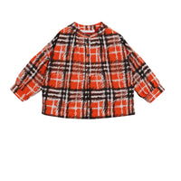 Chemise en coton à motif check griffonné - Bright Red