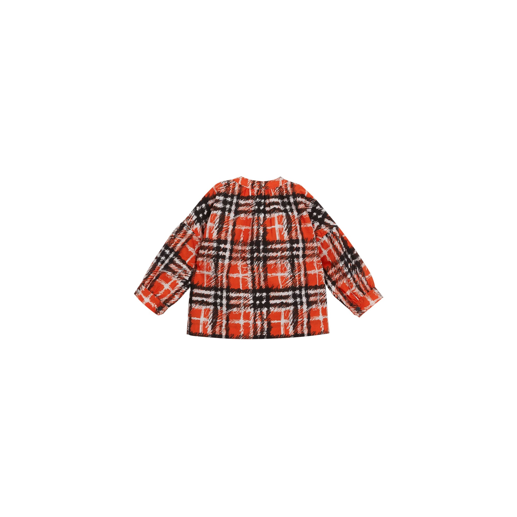 Chemise en coton à motif check griffonné - Bright Red