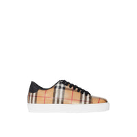 Sneakers en cuir et à motif Vintage check - Antique Yellow