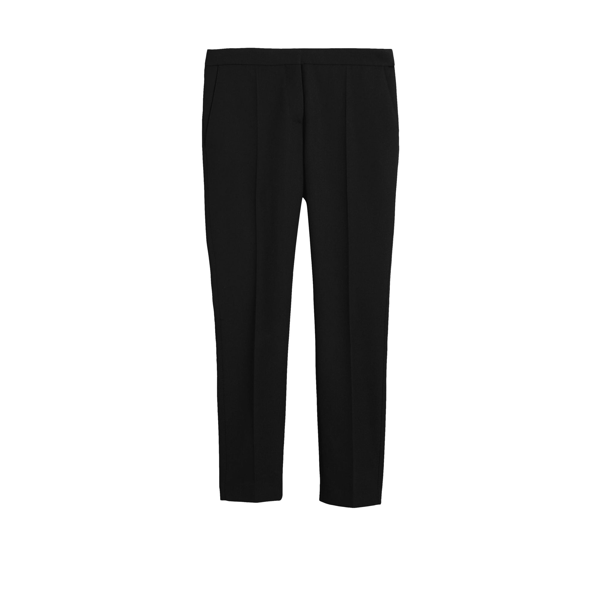 Pantalon ajusté de coupe droite en laine - Black