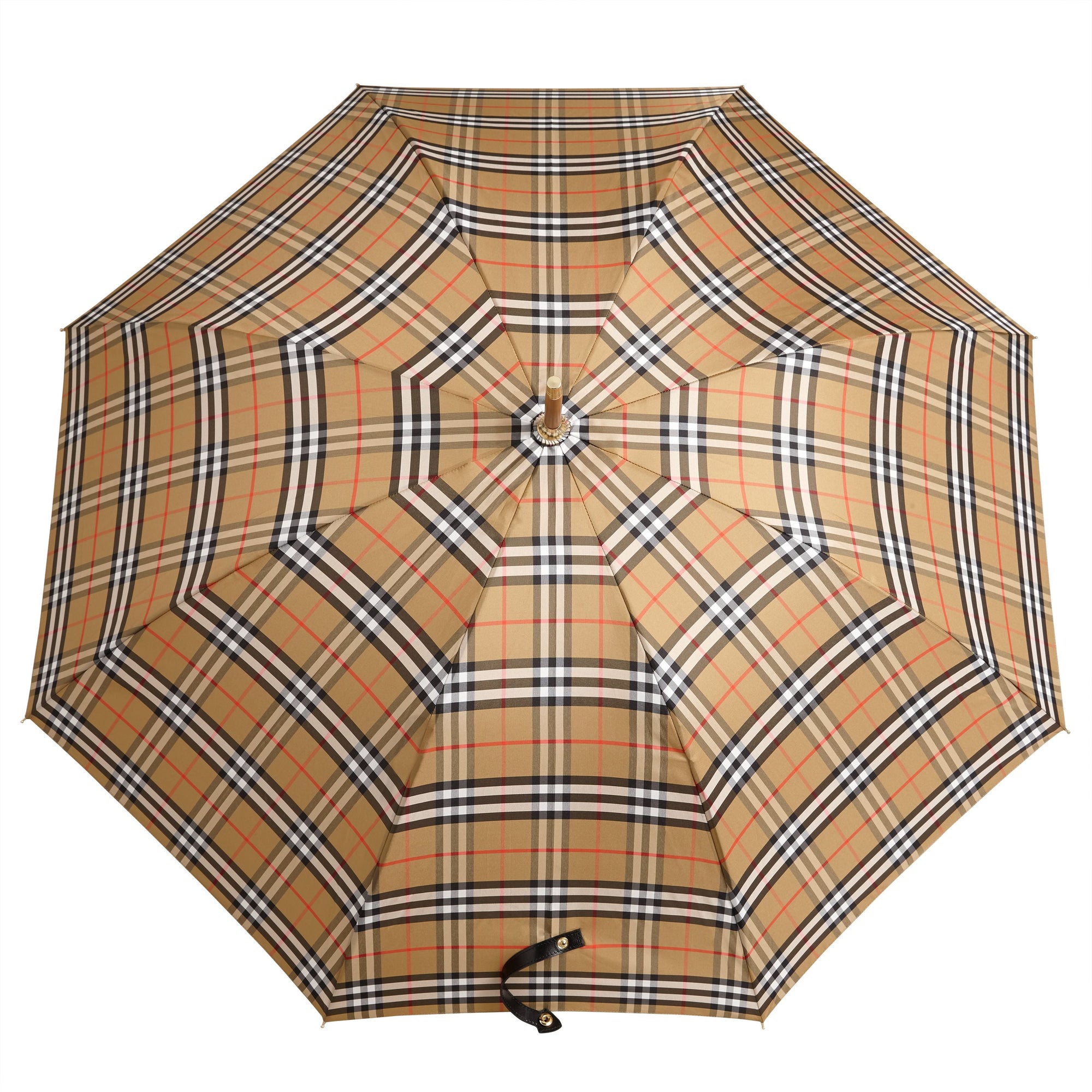 Parapluie canne à motif Vintage check - Antique Yellow