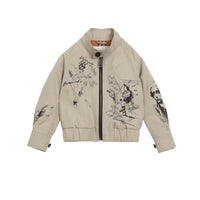 Veste Harrington en gabardine à imprimé aventure - Stone