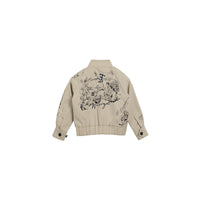 Veste Harrington en gabardine à imprimé aventure - Stone