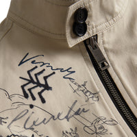 Veste Harrington en gabardine à imprimé aventure - Stone