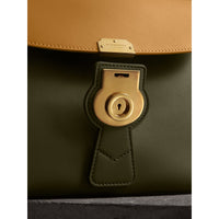Sac à main DK88 medium en cuir - Moss Green & Ochre Yellow