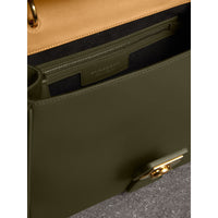 Sac à main DK88 medium en cuir - Moss Green & Ochre Yellow