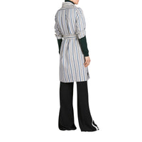 Robe chemise en soie rayée - Off White