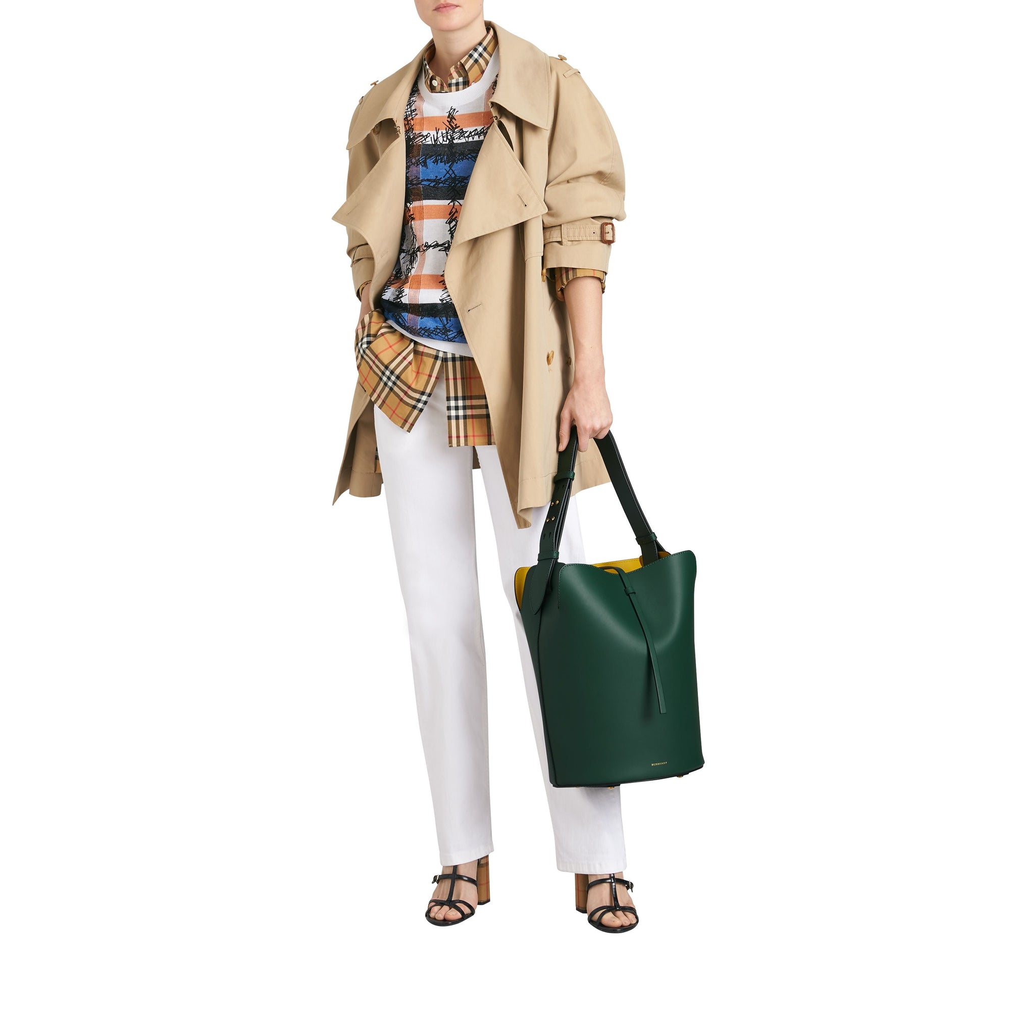 Grand sac The Bucket en cuir - Viridian Green