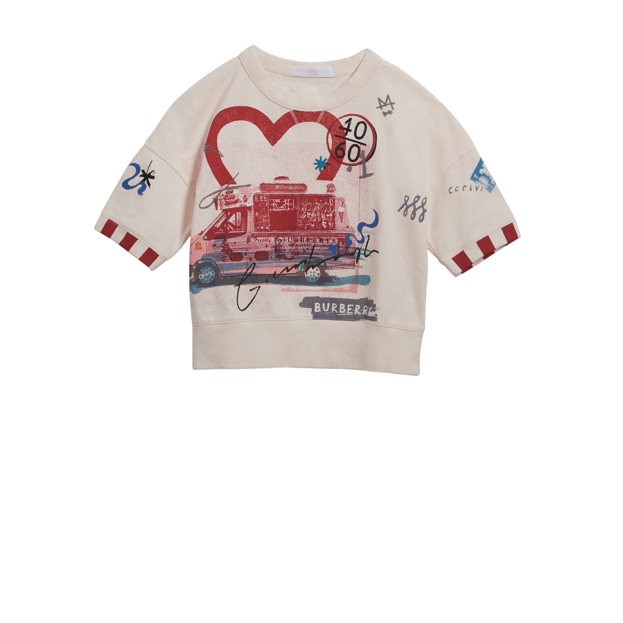 T-shirt en coton avec motif glace - Chalk White