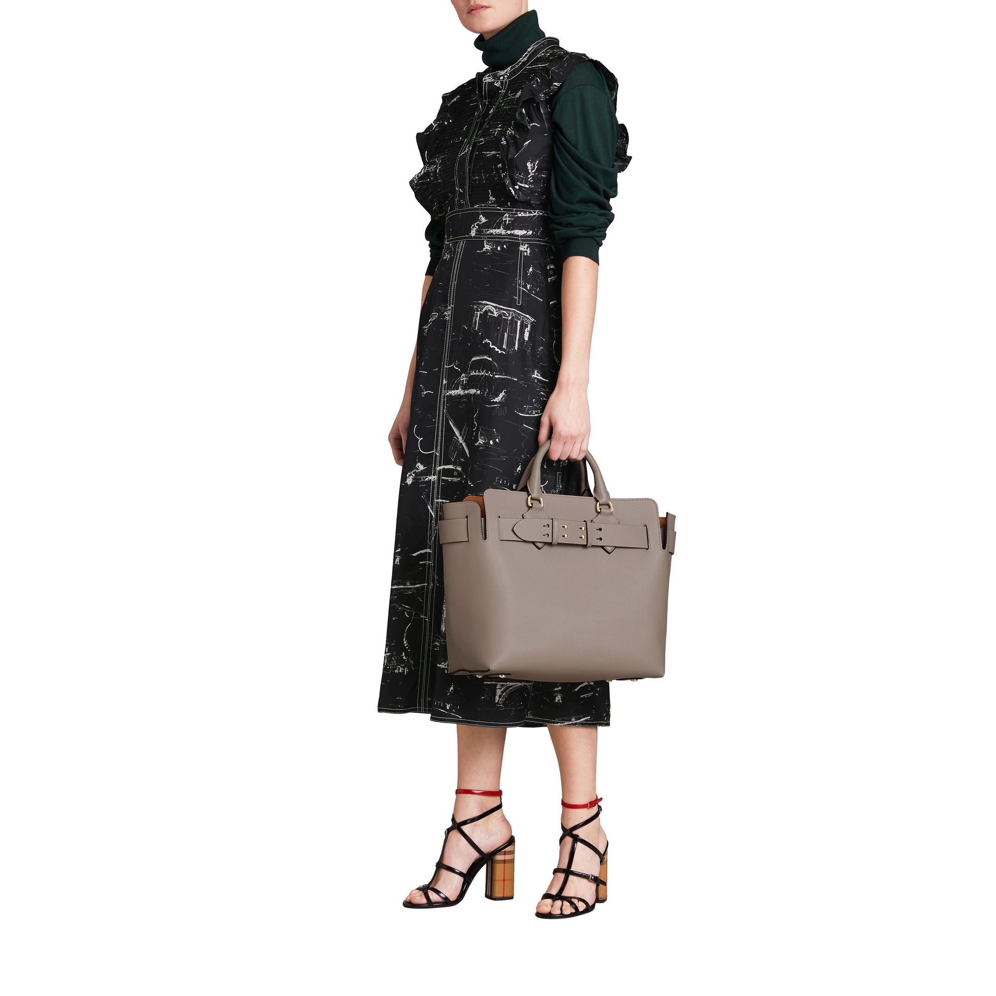 Sac The Belt moyen en cuir - Mineral Grey