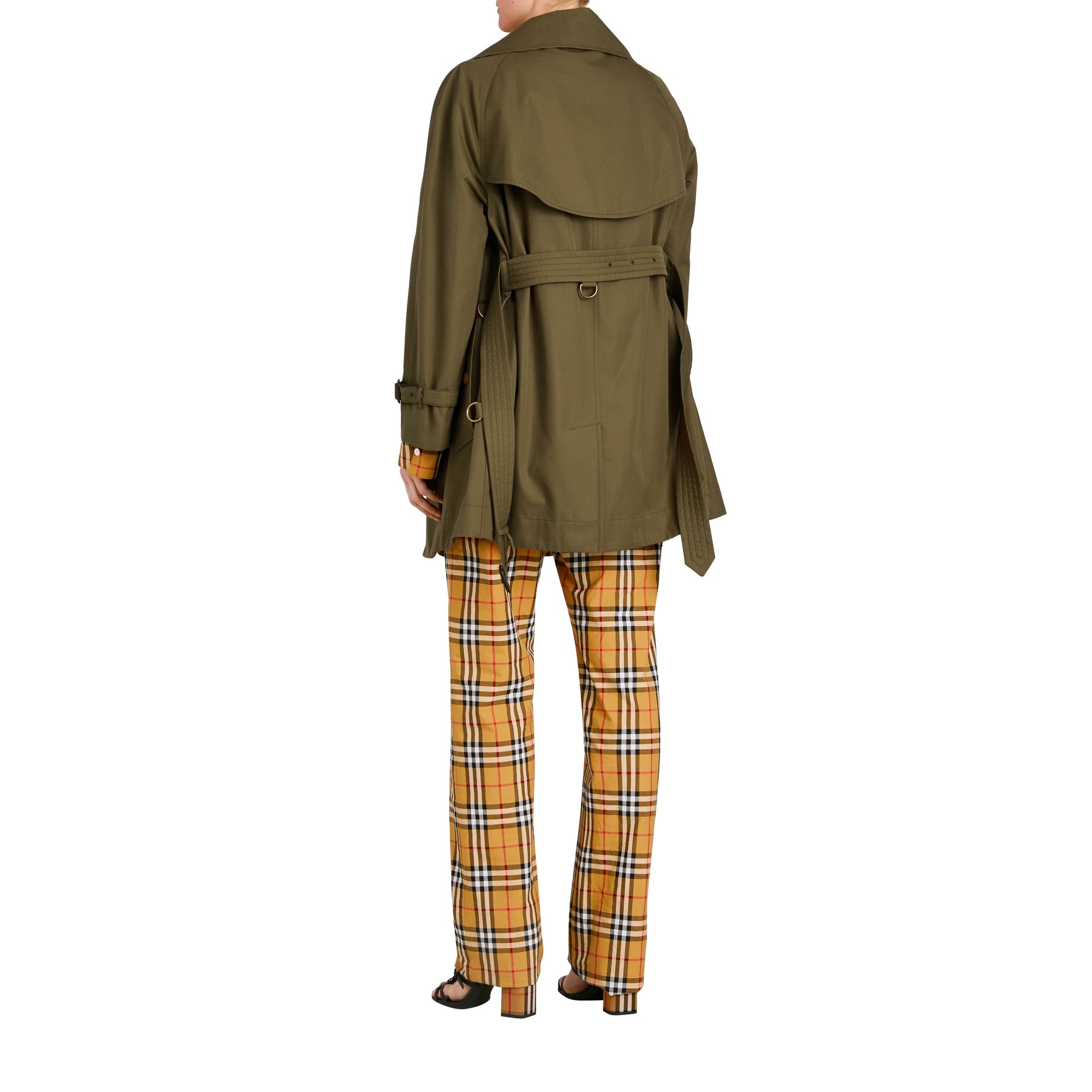 Trench en gabardine de coton avec col surdimensionné - Military Olive