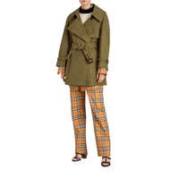 Trench en gabardine de coton avec col surdimensionné - Military Olive