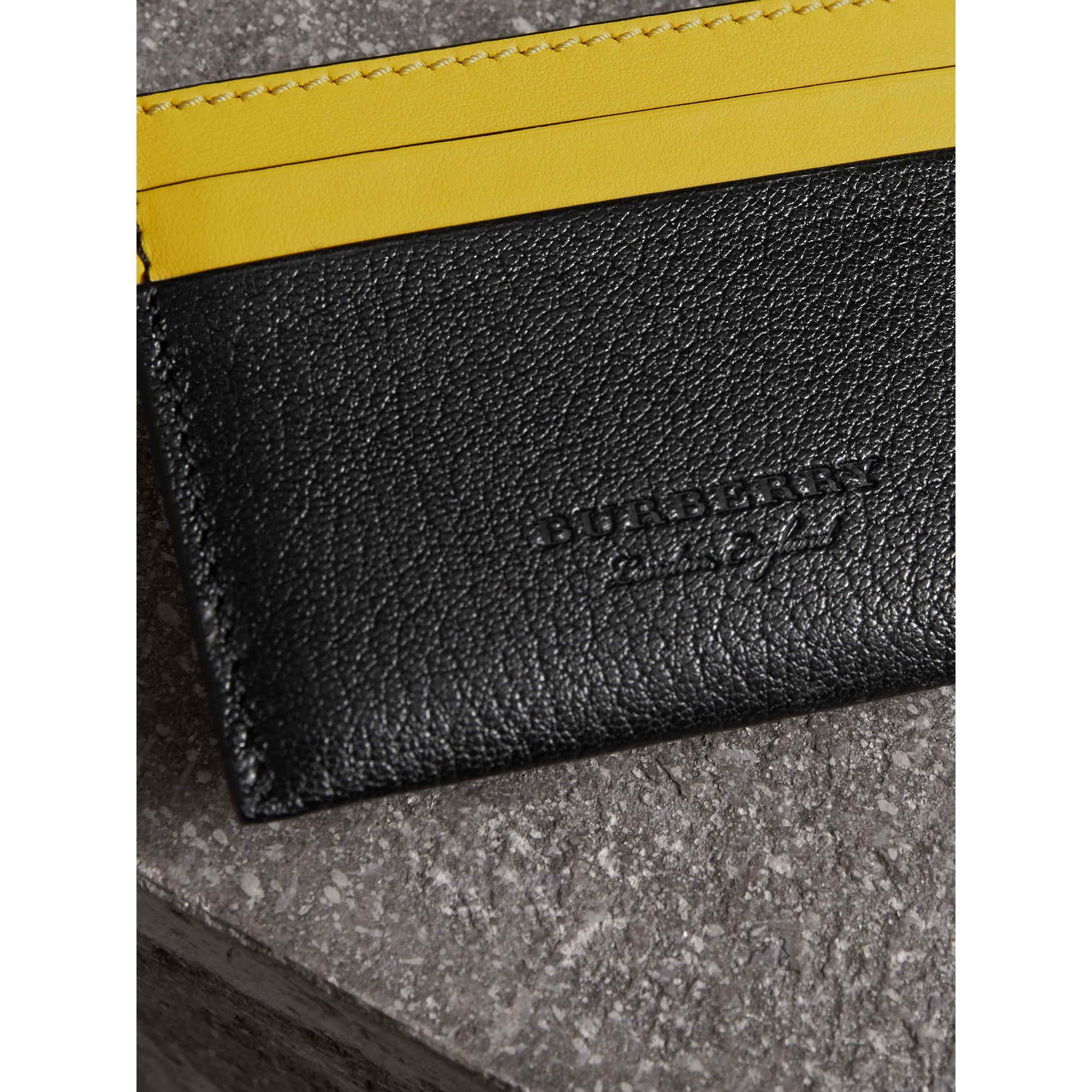 Porte-cartes en cuir bicolore - Black