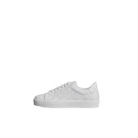 Sneakers en cuir à motif check perforé - Optic White