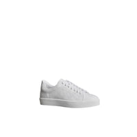 Sneakers en cuir à motif check perforé - Optic White