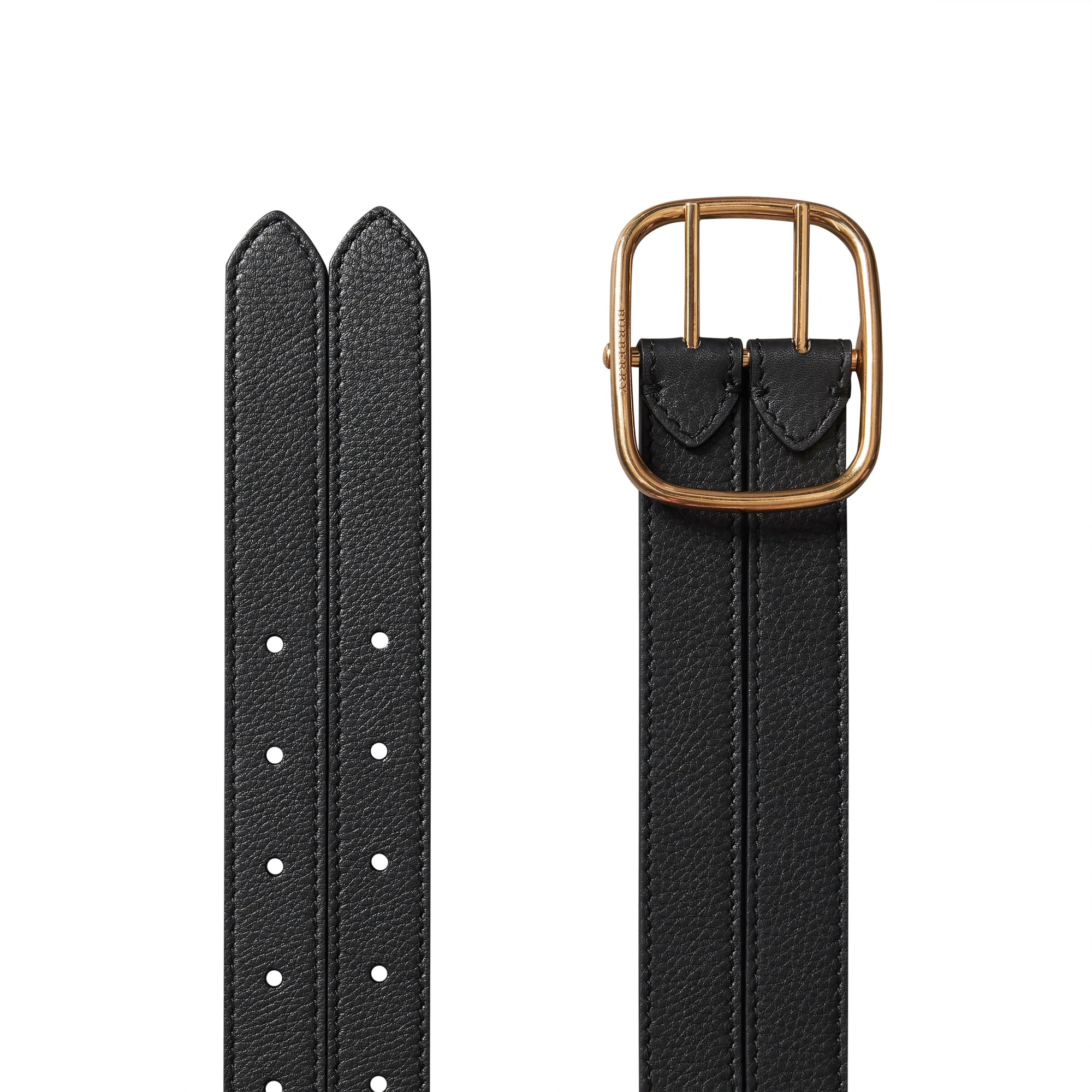 Ceinture en cuir double tour - Black & Sea Green