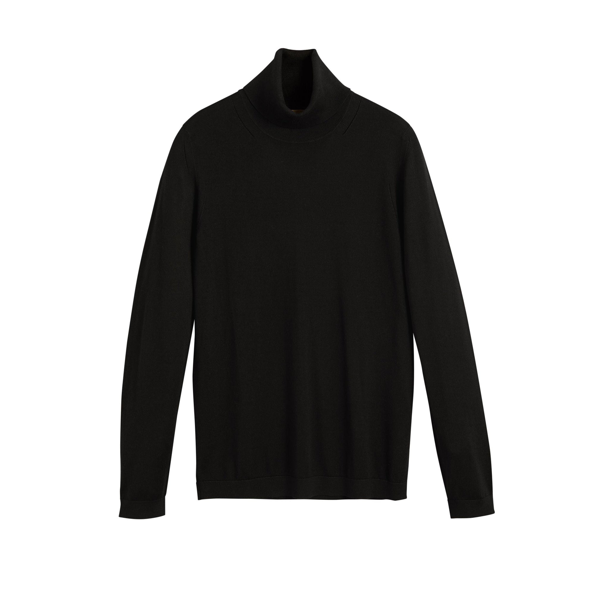 Pull en soie et cachemire à col roulé - Black
