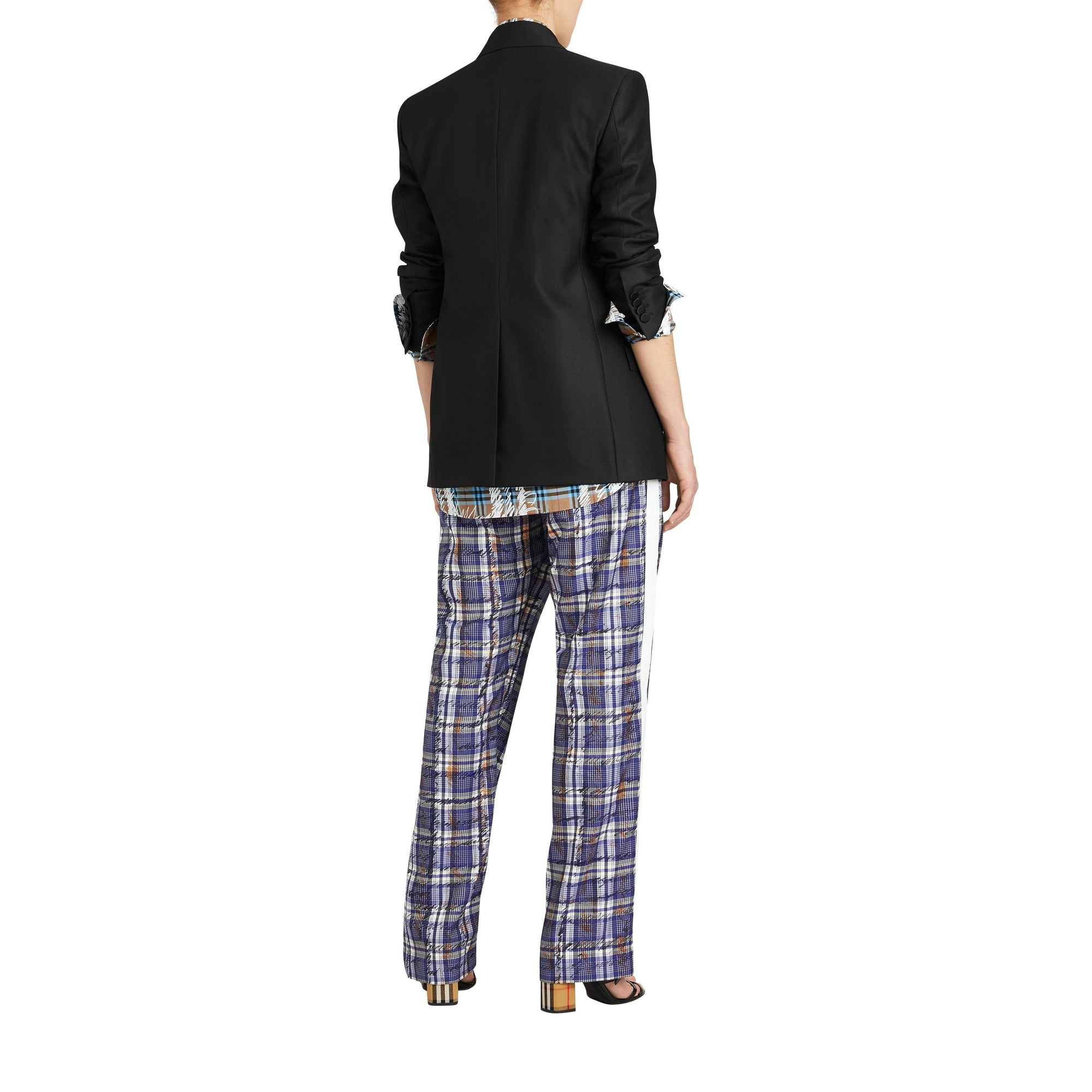 Veste habillée à double boutonnage en laine et mohair - Black