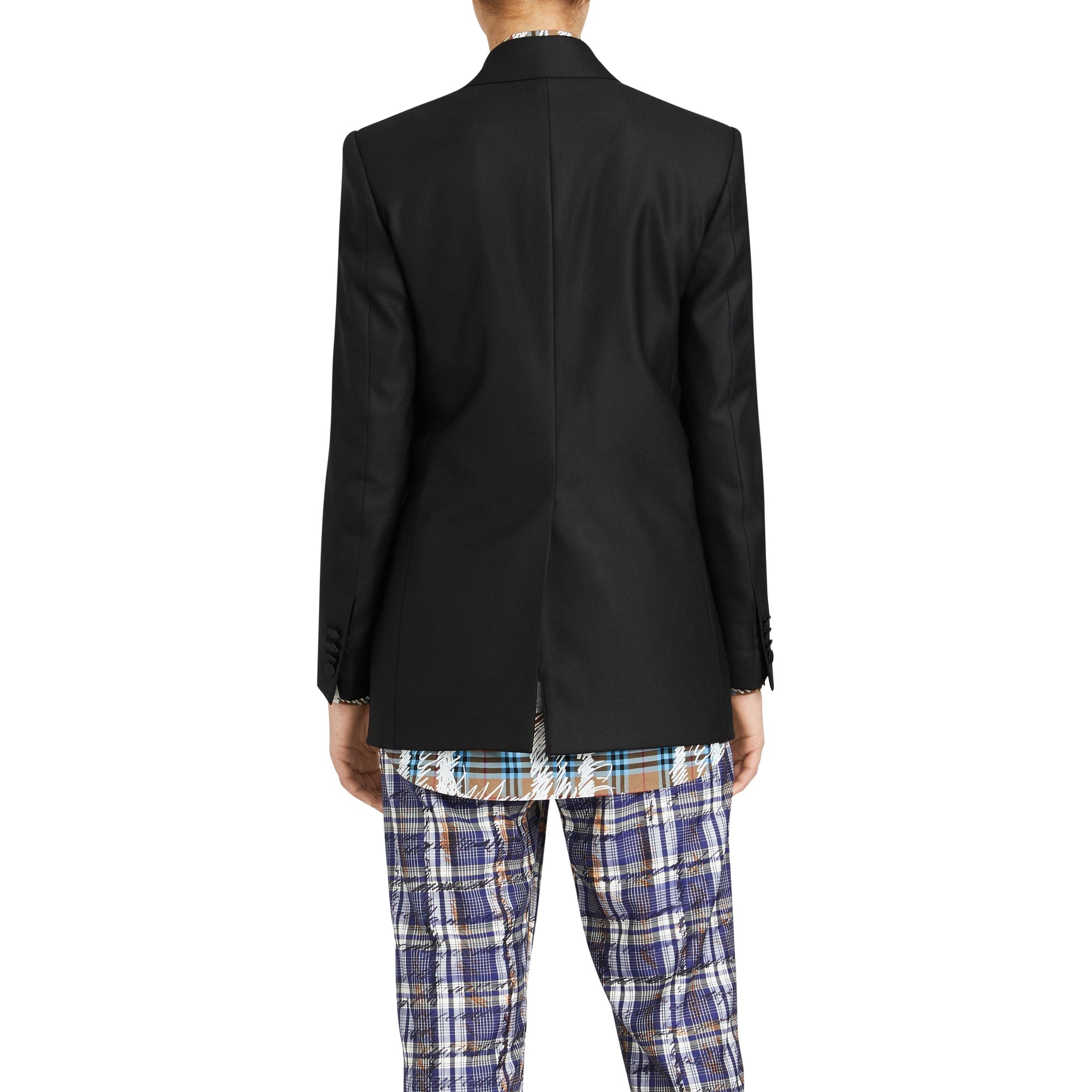 Veste habillée à double boutonnage en laine et mohair - Black