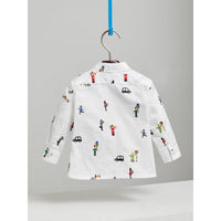 Chemise en coton avec broderies inspirées de Londres - White