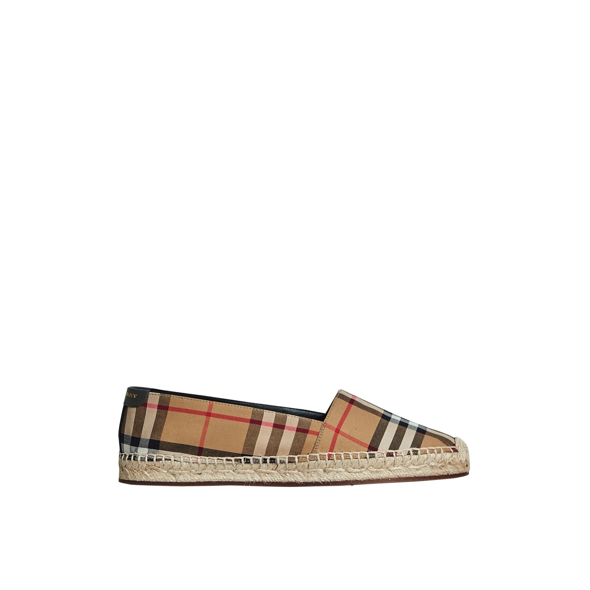 Espadrilles en cuir et à motif Vintage check - Antique Yellow