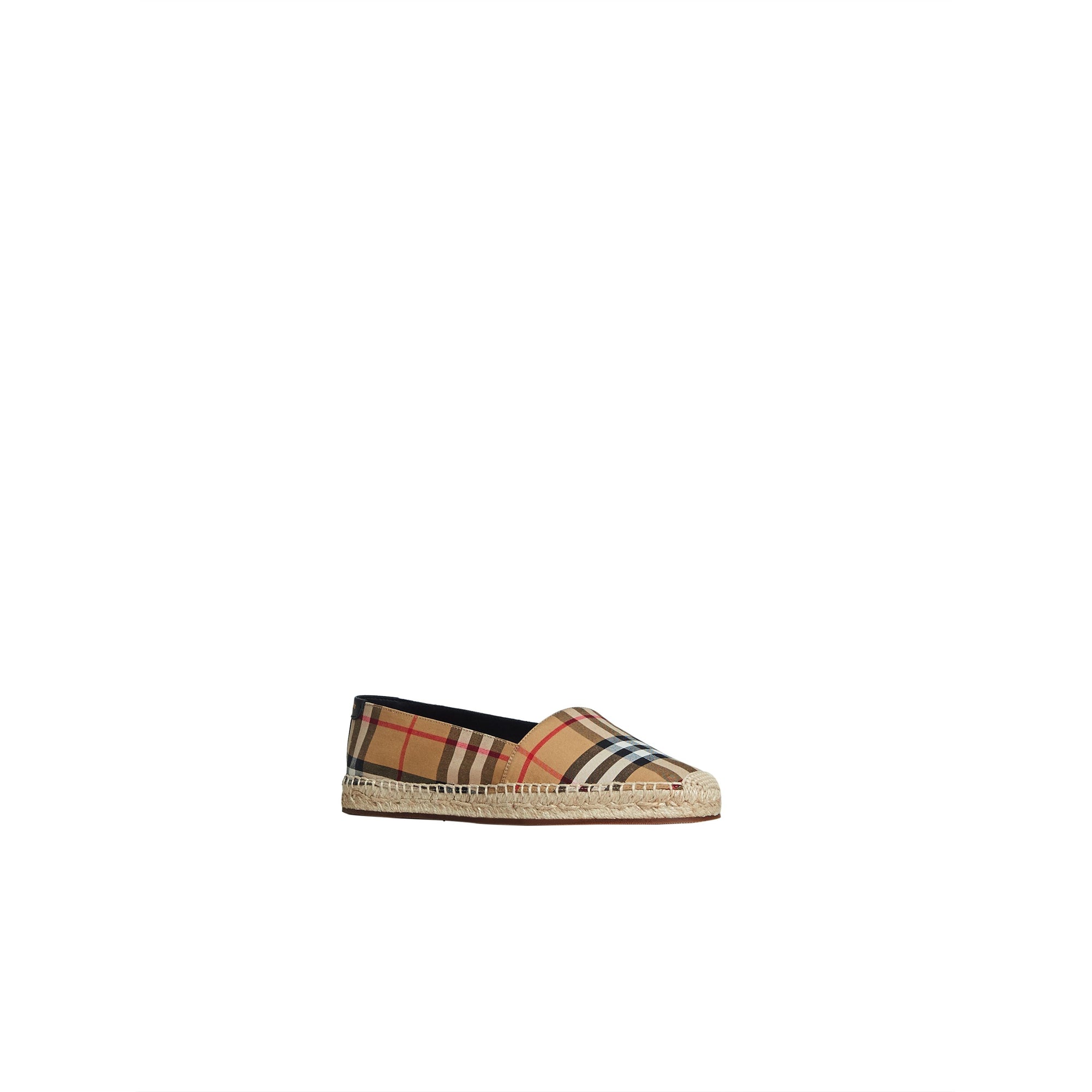 Espadrilles en cuir et à motif Vintage check - Antique Yellow