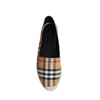 Espadrilles en cuir et à motif Vintage check - Antique Yellow