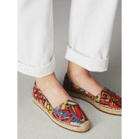 Espadrilles à motif Vintage check et imprimé graffiti - Antique Yellow