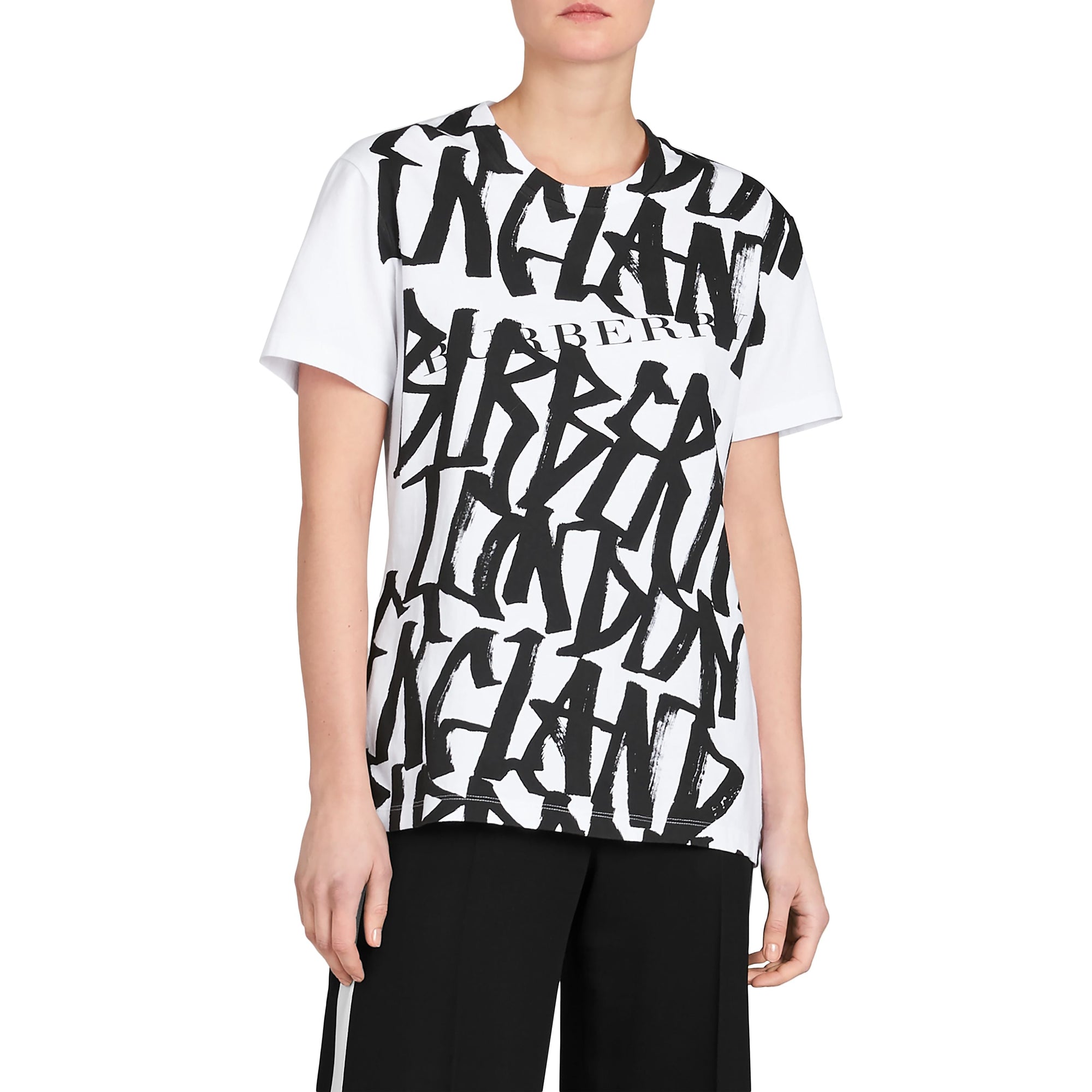 T-shirt à imprimé graffiti - White